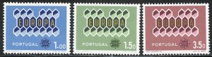 Portugal Scott 895-97 MVFNHOG - 1962 EUROPA / 19 cell Honeycomb - SCV $4.25