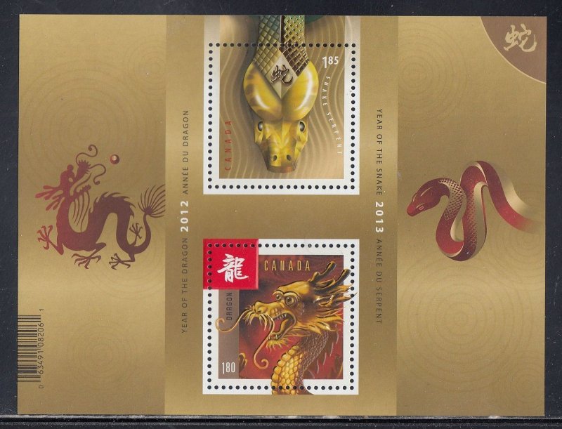 Canada Scott 2600a MH Souv. Sheet - Year of the Snake