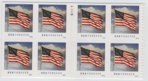 5054b U.S. Flag Double Sided Block of 4 with Straight Edge from S11111 CB20