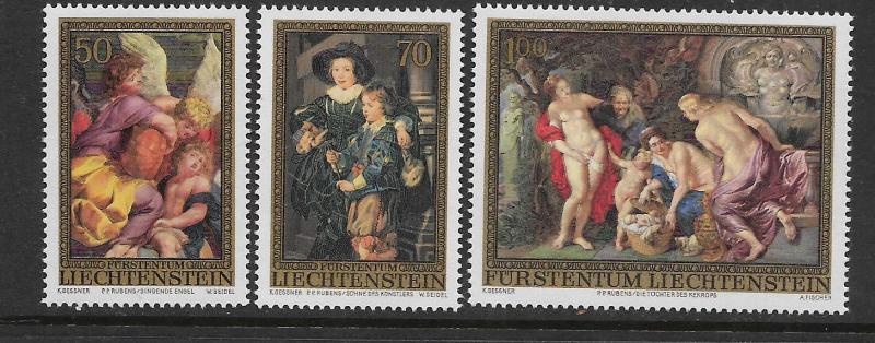 LIECHTENSTEIN, 595-597, MNH, RUBENS PAINTINGS