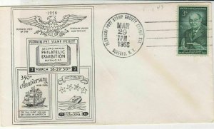 U. S. 1958 Plewacki Post Stamp Society 2nd Ex. Ships+Bird Illust Cover Ref 37605