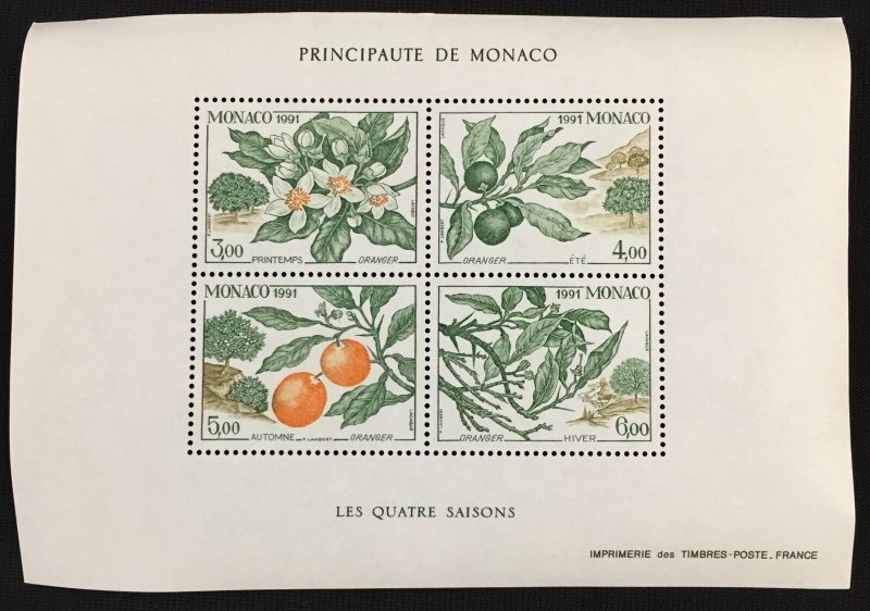 MONACO Fruit 4 sheets MNH (BLK28)