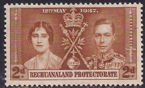 Bechuanaland 1937 KGV1 2d Yellow Brown Coronation Umm SG 116 ( K1182 )