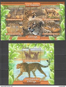 2020 Fauna Animals Wild Cats Cheetahs Of Africa Guepardes 1+1 ** Ja506