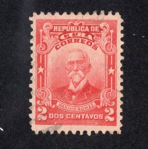 Cuba 1911 2c carmine rose Gomez, Scott 248 used, value = 25c