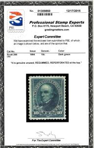258 Mint,RG... PSE Cert... SCV $275.00... Pretty Stamp!