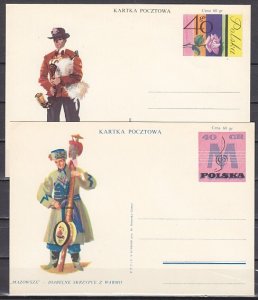 Poland, Ruch cat. CP239-240. Musicians cachets on 2 Postal Cards. ^
