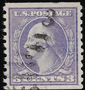 Scott #494, PSE Cert Grade 90, XF,  no watermark, Looks like a “3” duplex cancel