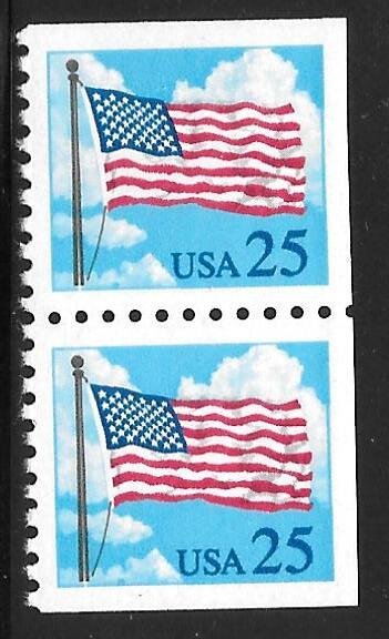 USA 2285A: 25c Flag and clouds, MNH, VF