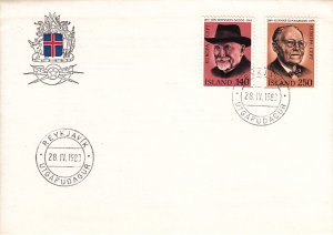 Iceland 1980 FDC Sc #528-529 Europa - Jon Sveinsson Nonni, Gunnar Gunnarsson