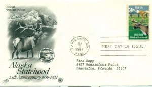 SCOTT # 2066 FDC, ALASKA STATEHOOD, ARTCRAFT CACHET, TYPED ADDRESS, GREAT PRICE!