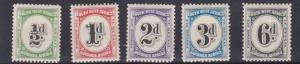 SOUTH WEST AFRICA  1931   S G D47  - D51  POSTAGE DUE SET     VLMH