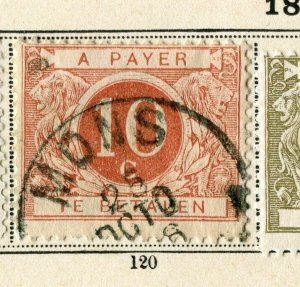BELGIUM; 1895 early classic Postage Due issue fine used 10c. value