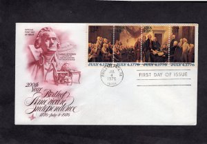 1691-1694 Declaration of Independence, strip/4 FDC ArtCraft