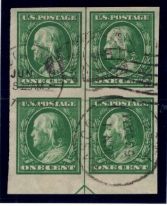 U.S. - 383 - Arrow Block of 4 - Very Fine - Used