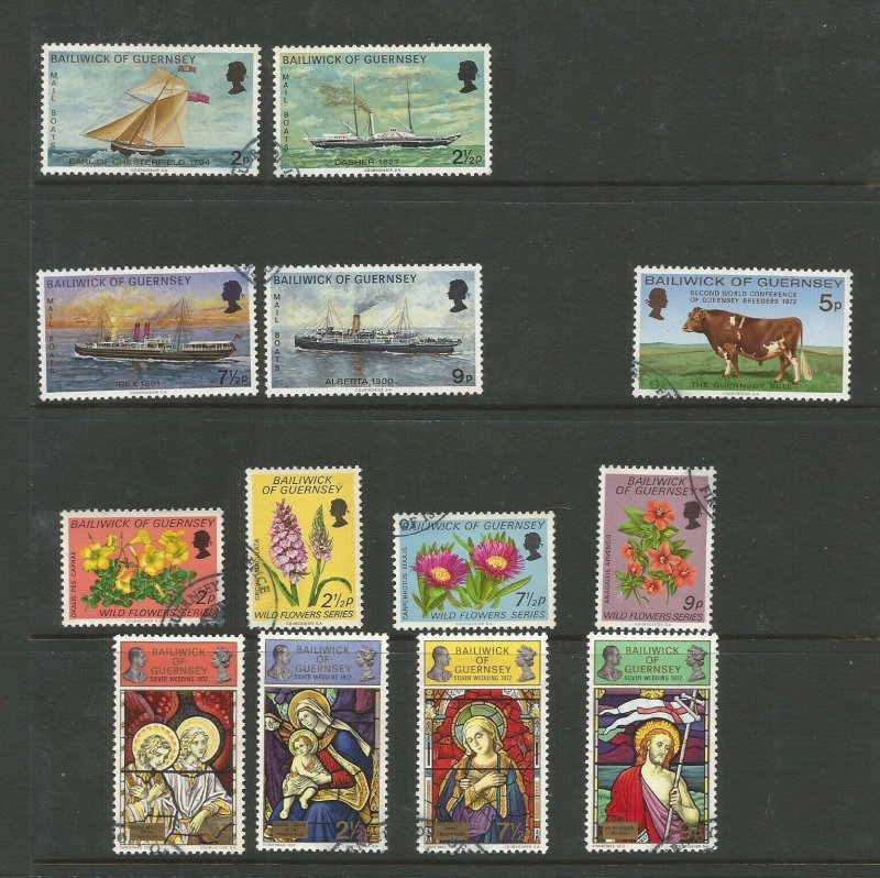 Guernsey 1972 Full Year Commemorative Sets Fine Used SG 67/79