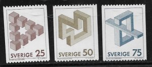 SWEDEN, 1396-1398, HINGED,GEOMETRIC FIGURES