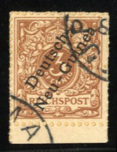 German Colonies, German New Guinea #1b Cat$52.50, 1898 3pf yellow brown, used...