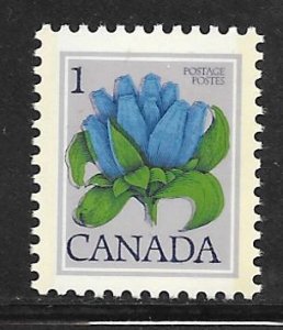 Canada 705: 1c Bottle Gentian, Gentiana andrewsii , MNH, F-VF