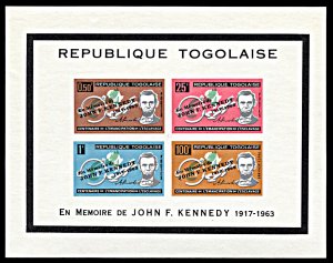 Togo 473-475,C41, MNH, John F. Kennedy In Memoriam souvenir sheet