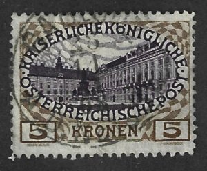 AUSTRIA Scott #126 Used 5k Hofburg, Vienna stamp 2017 CV $6.00