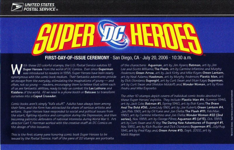 USPS First Day Ceremony Program #4084a Superman DC Comics 2016