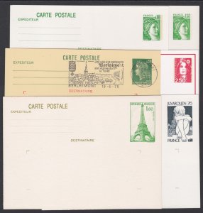 France Postal Correspondence Cards x5 Unused + 1 Used