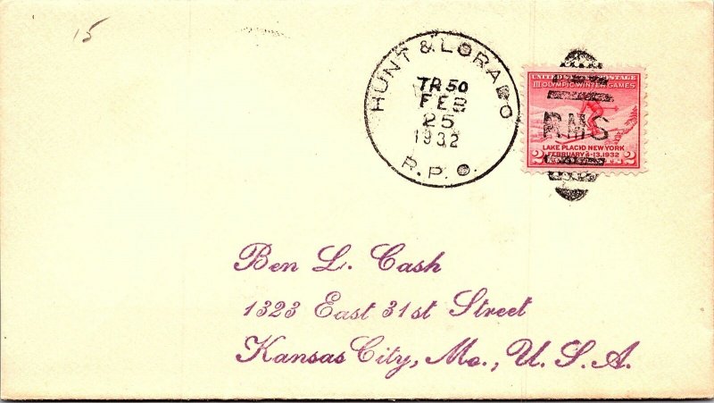 1932 Hunt & Lorado R.P.O. Railway Post Office #187