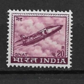 1967 India 413 20p Gnat Plane MNH