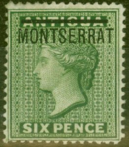 Montserrat 1876 6d Green SG2b Inverted S Superb Lightly Mtd Mint Rare Ex-Sir ...