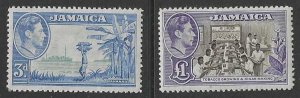 Jamaica #591-4 MNH set, King George VI, tobacco & bananas
