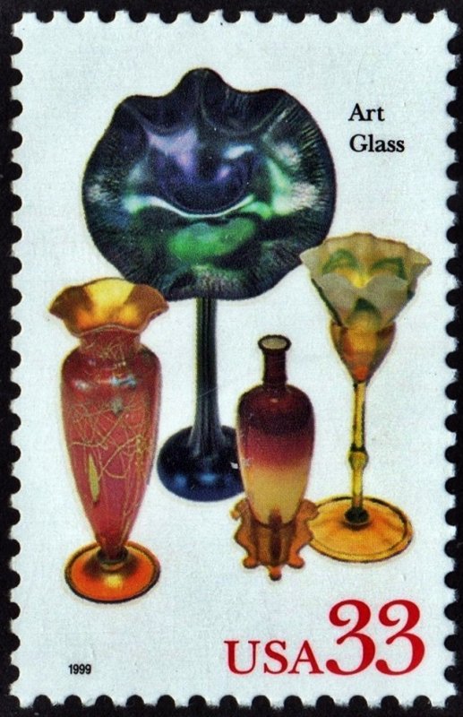 SC#3328 33¢ American Glass: Art Glass Single (1999) MNH