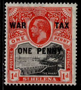 ST. HELENA GV SG87, 1d + 1d black & scarlet, M MINT.