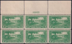 U.S. Sc# 617 Lexington Concord 1925 1¢ plate number 16800 block MNH CV $67.50