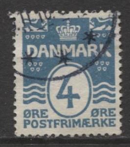 Denmark - Scott 88 - Definitive Issue -1913 - Used - Single 4o Stamp