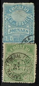 Brazil SC# P22 & P24, Used, P22, creased, both with pinholes - Lot 071917