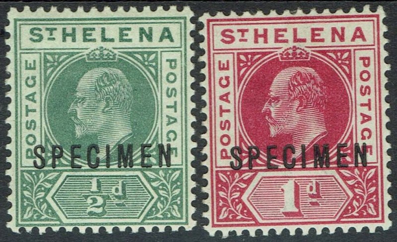 ST HELENA 1902 KEVII 1/2D AND 1D SPECIMEN SET