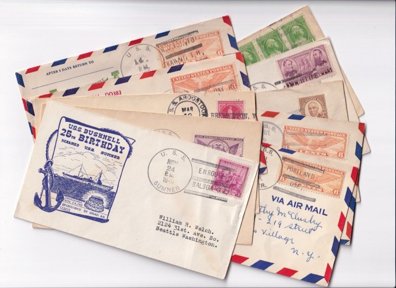 10 Naval Covers from the 1930's (S33068)