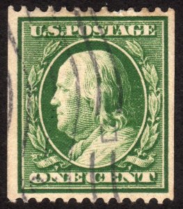 1910, US 1c, Franklin, Used, Sc 385