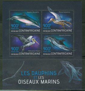 CENTRAL AFRICA  2013 DOLPHINS & MARINE BIRDS   SHEET