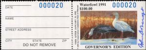 MISSOURI #13GH 1991 HAND SIGNED GOVERNOR STAMP ONLY 100 MADE  #20 John Ashcraft