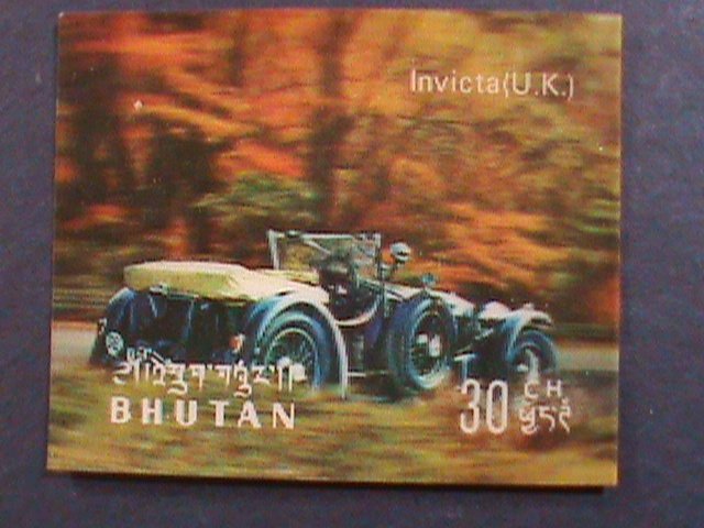 ​BHUTAN-3D CLASSIC ANTIQUE CAR MINT 3D STAMP VERY FINE WE SHIP TO WORLD WIDE