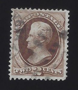 US #157 1873 Brown Perf 12 Used VF SCV $25