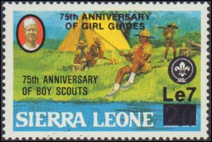 Sierre Leone #694-697, Complete Set(4), 1985, Scouts, Never Hinged
