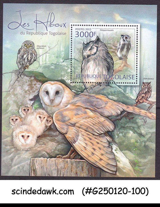 TOGO - 2012 BIRDS FAUNA OWLS - MIN. SHEET MNH