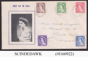 CANADA - 1953 QEII QUEEN ELIZABETH II - KARSH PORTRAIT SG#325-329 - FDC