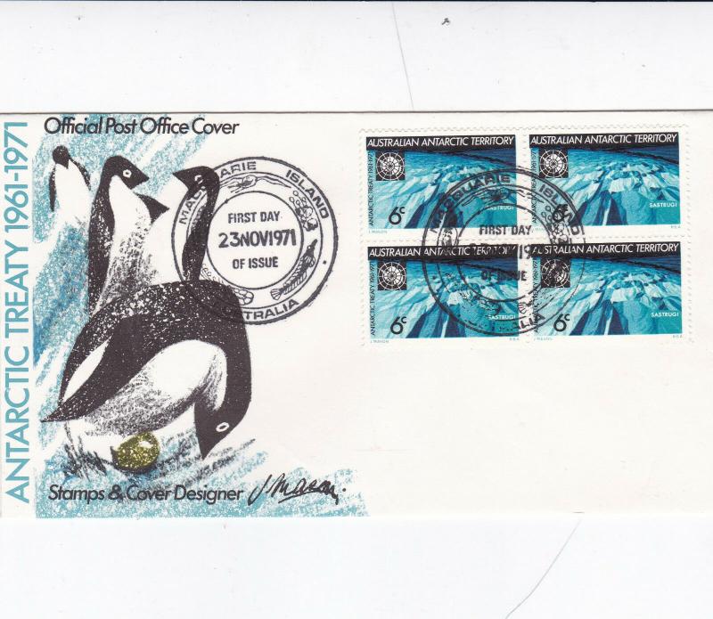 Australian Antarctic Territory 1971 Macquarrie Is A.N.A.R.E. Unadressed FDC 