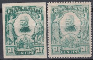 Haiti 1904 1c Green Imperf/Perf President Nord Alexis  M/MINT