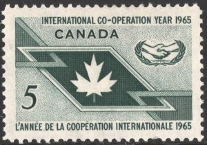 Canada SC#437 5¢ International Co-operation Year (1965) MLH