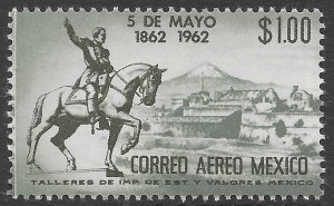 Mexico Scott C260 MNH $1 Cinco de Mayo Air Mail Issue of 1962, horse